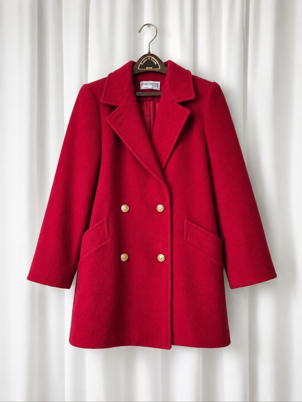 Vintage Forecaster of Boston Red Double Breasted Wool Union Made Americana Coat